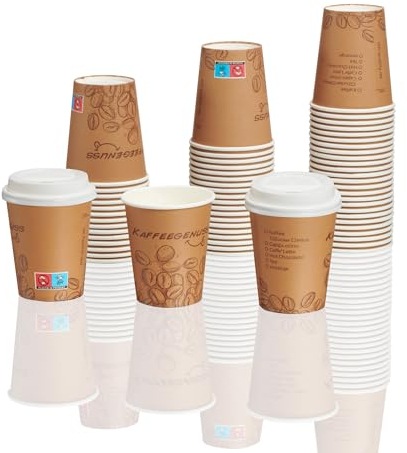 MH QUALITY Kaffeebecher To Go 200ml mit Deckel - 1000x Hochwertige Einweg Pappbecher | Premium Coffee To Go Becher - Dunkelbraun