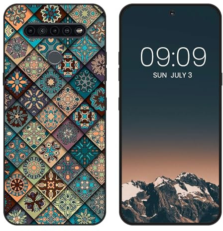 WUACYEAMING für LG K41S/LG K51S Hülle,Mode Schutzhülle Schwarz Handyhülle mit Aesthetic Muster Weich Silikon Dünn TPU Stoßfeste Kratzfest Schutzhülle Cover-Holzmaserung Rahmen