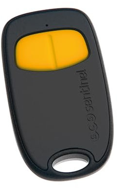 SCS Sentinel, AAM0130, telecomando per cancello a 2 canali con codice segreto rotante, frequenza di trasmissione 433,92 Mhz, 1 batteria al litio CR2032, SimplyControl, giallo