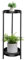 ABRFC Soporte redondo para plantas hecho de acero recubierto para interiores y exteriores, 2 niveles de 80 cm de alto, de metal negro, resistente al óxido, soporte para plantas (negro)