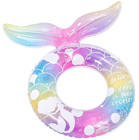 Mermaid Pool Float | Inflatable Swimming Ring | Cute Pool Swimming Float Tube Ring Floatie, Summer Water Fun Beach Party Swimming Pool Toys for Kids
