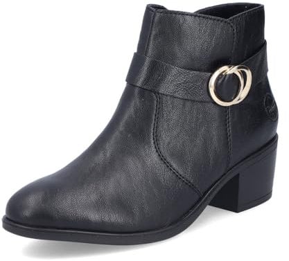 Rieker Damen Ankle Boots 73975, Frauen Stiefeletten,uebergangsstiefel,knöchelhoch,reißverschluss,Stiefel,Bootee,Booties,schwarz (00),41 EU / 7.5 UK