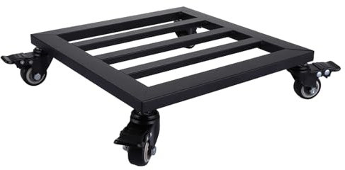 GBACHOOSE 30cm Metal Plant Pot Stand Feet, Metal Plant Caddy with Lockable Caster Wheels, Heavy Duty Square Garden Planter Trolley, Black Rolling Plant Dolly for Indoor Outdoor