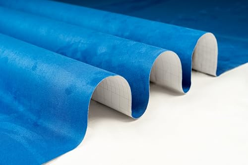 Fuhrwerkdesign Mikrofaserstoff Klebefolie Wildleder Optik Selbstklebend Auto Stoff Stretch Dehnbar Velvet Velour Kunstleder Wildlederimitat (Königsblau, 200cm x 150cm)