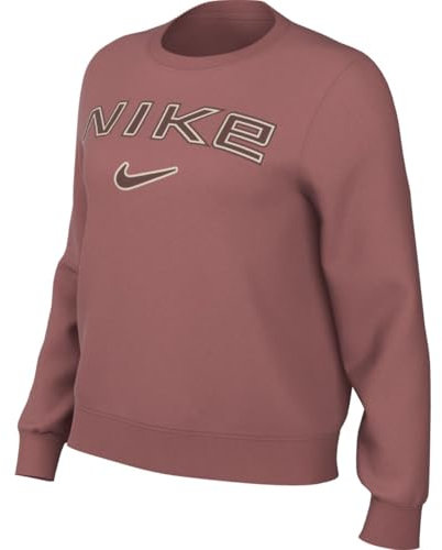 NIKE HM9754-634 Sportswear Phoenix Fleece Maglia Lunga Donna Canyon Pink/Lt Orewood BRN/Red Sepia Taglia M