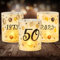 12 Windlicht Tischdeko 50 Geburtstag, Seutgjie 50. Geburtstag Hochzeit Jubiläum Deko Mann Frau 1975-2025 Schwarz Gold für Teelichter oder Kerzen