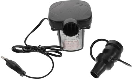 HOLIDYOYO 1 Satz Elektrische Luftpumpe Schlauchbootpumpe Mit 3 Düsen Luftpumpe Deflator Pool-zubehör Pumpen Für Luftmatratzen Tragbare Pumpe Für Luftmatratzen Floß Pumpe Bootspumpe Black Abs