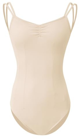ROYAL SMEELA Ballerina Ballettbody für Damen, Trikot für Erwachsene, Spaghettiträger Ballettrikot mit BH, Tanztrikot für Frauen