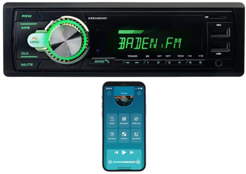 CREASONO DAB+ Autoradio mit MP3-Wiedergabe, RDS, App-Steuerung, Equalizer
