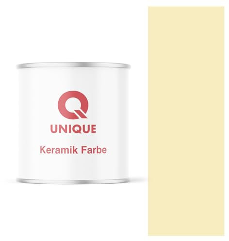 Q UNIQUE Keramikfarbe 2L - Hochdeckende Wand- und Deckenfarbe | Tiefmatte Innenfarbe | Langlebige Qualität | Hellgelb | Scheuerfest | Abwaschbar | Ideal für Küche, Bad, Wohnzimmer und Flur | 2 Liter