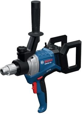 BOSCH GRW18V-120N - Miscelatore per fango senza spazzole, 18 V, mandrino da 1,2 cm, 650 giri/min, velocità variabile, avviamento regolare, controllo del ritorno, impugnatura ergonomica per malte