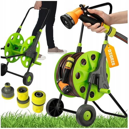 BEGRIS® 6in1 Rollwagen mit Schlauch ½ 50m + Sprühpistole