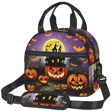 WYCZHY Happy-Halloween-Day - Lonchera reutilizable con aislamiento para adultos, para el trabajo, viajes, mujeres y hombres