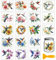GLOBLELAND 18 Blatt Kolibris Und Blumen Zum Aufreiben von Transfers Zum Basteln Pfingstrosen Blumen Tiere Wasserfest UV DTF Cup Wraps Aufkleber Für Wasserglas Flaschen Vase