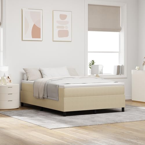SKM Boxspringbett mit Matratze Lichtgrün Grau 140x200 cm Cord-Stoff,Möbel,Betten & Zubehör,Betten & Bettgestelle,Beige,35.34KG,3337466