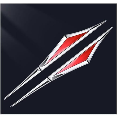 WUCHENGHH 2 Stück Auto Abzeichen Aufkleber für Ford Mustang Puma Ranger S-MAX, Seitenflügel Emblem-Abzeichen Autoaufkleber Kratzfest Karosserie Dekoration Zubehör,C/Silver~Red