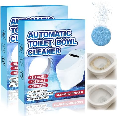 24 PCS Toilet Bowl Cleaner Tablets, Teilet Bowl Cleaners Heavy Duty, Limescale Remover Toilet Bewl Cleaner, Fresh Scented Cleaning Tabs, Freshener Cleaning for Home Outdoor Travel Use