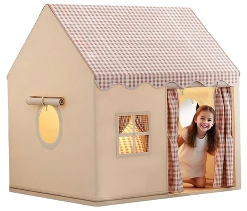 Kinderzelt für den Innenbereich, 119 x 99 x 130 cm, atmungsaktives Spielzelt mit Tür und Fenster, faltbares Kinderspielhaus mit abnehmbarer Metallstütze für Jungen und Mädchen, Kinderspielzelt, Ki