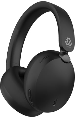 JBUNION Active Noise Cancelling Headphones Wireless Over Ear Bluetooth ANC Headphones with Mic, Transparency Mode, 65H Playtime, Deep Bass, Clear Call, Hi-res Audio Headset for Home Office Travel