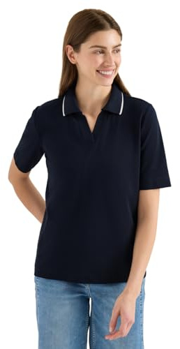 Cecil Kurzarm Poloshirt aus Piqué Ware universal Blue M