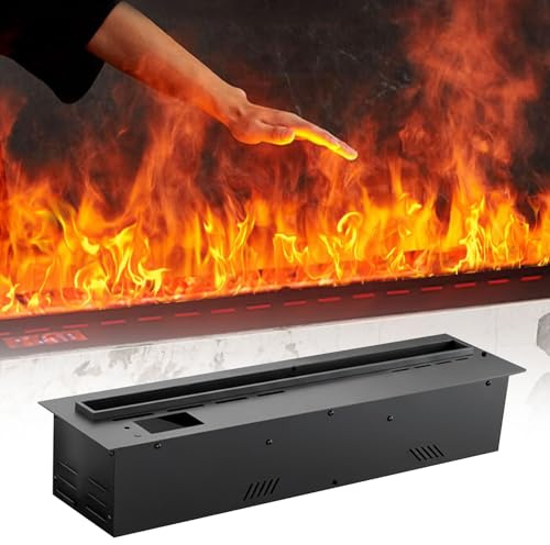AUTUMFLATGAO Wasserdampf-Kamin Mit Automatischer Wasserbefüllung, Kamin-Luftbefeuchter, 9 Flammenfarben Und Flammenregulierung, Berührungsgesteuerte LED-Zerstäubungsflamme 80cm