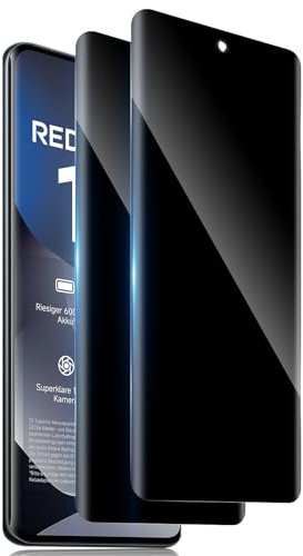 TuFun para Xiaomi Redmi Note 15 5G Privacidad Protector de Pantalla, 2 Piezas 3D Anti Espía Cristal Templado, 9H Dureza Antiarañazos, Ultra Resistente, Antiespia Vidrio Templao