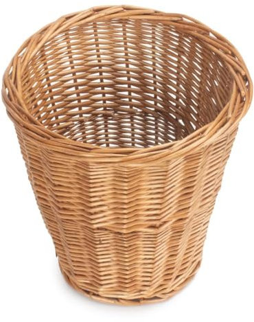 Red Hamper Light Steamed Wicker Waste Paper Bin, 28 x 28 x 28 cm