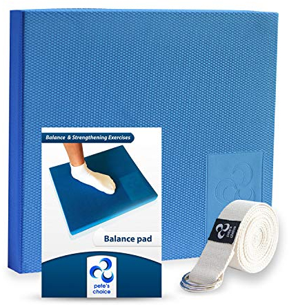 Tappetino Propriocettivo Raccomandato dai Fisioterapisti - Cinghia Stretching e eBook inclusi I Balance Pad di Alta Qualità I Equilibrio, Fisioterapia, Riabilitazione Ginocchio e Caviglia