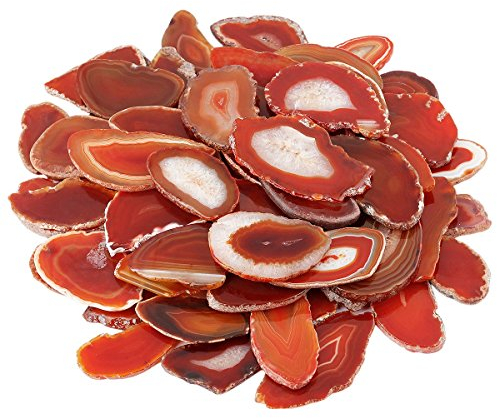mookaitedecor poliert Achat Licht Tisch Scheiben, Geoden Achat Slab Karten 12 Stück rot