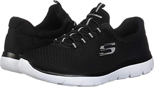 Skechers Women's Summits Sneaker, Black White, 4.5 UK