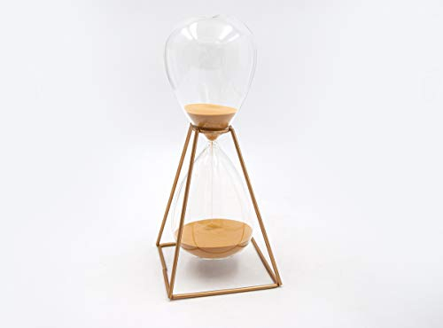 Mascagni Grand Sablier en Verre 30 Minutes - Minuteur 30mn - Support en Métal Hauteur 28 cm - Décoration intérieur