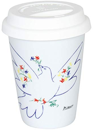 Könitz Picasso La Colombe Du Festival Coffee to Go Mug mit Deckel, Becher, Kaffeebecher, Porzellan, 380 ml, 11 5 162 1992