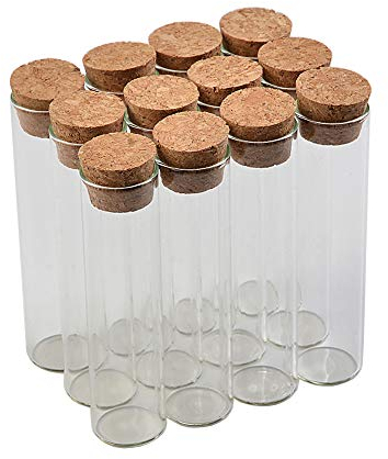 Jarvials 30ml transparente Glasflasche mit Korkenverschluss,Gerade Münder, Industrieprodukte, Lebensmittelsicherheitsglasflaschen ... 50 Anzüge. (50, 30ml)