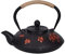 AUNMAS Tea Pot, 0.9L Cast Iron Teapot Japanese Red Oriental Cherry Pattern Copper Tetsubin Classic Kettle Drinkware Tool for Home Restaurant