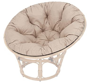 SOA Coussin de Jardin Fauteuil Cocon Rotin Suspendu - Beige - Fabriqué en UE