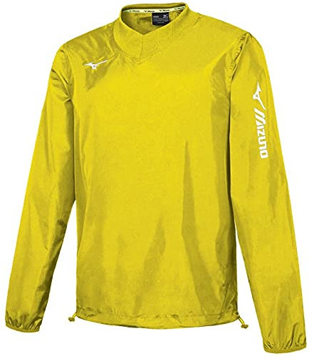 Mizuno Sendai Trad Rain Jacket Jr Manteau, Jaune Fluo, 164 cm Mixte Enfant