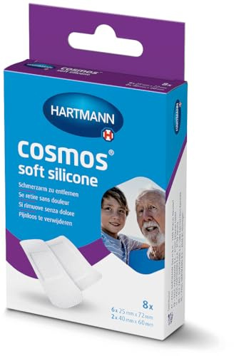 Cosmos Soft Silicone Pflaster, 25 x 72 & 40 x 60 mm, 8 St.