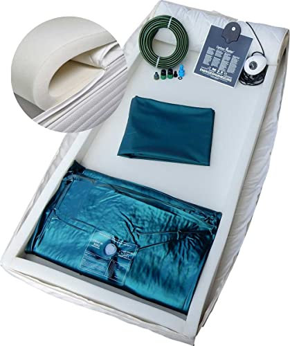 Luxus Leichtwasserbett Wassermatratze mit integriertem Visco Topper (4cm Viskose) - Komplettset f. Lattenrost Leichtwassermatratze (140x200cm)