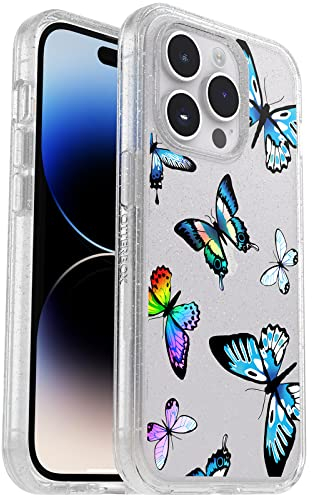 OtterBox Symmetry Clear Case for iPhone 14 Pro, Shockproof, Drop proof, Protective Thin Case, 3x Tested to Military Standard, Antimicrobial Protection, Butterfly