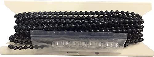 Schwarze Kunststoffkette Nr. 10 – mit 2 Verbindungsstücken – Blindperlenkugel (3 m)