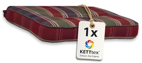 KETTtex EXKLUSIV Auflage Hocker Rot/Grün/Blau I Barhocker Polster 50x50x9cm I KTH3 Sitzauflage weich & robust I atmungsaktive Stuhlauflage I UV-beständiges Sitzkissen I Dessin 8699