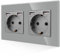 JIMEIDA Doppelsteckdose mit USB in Grau, 16Amp Glas Schuko Steckdosen mit Schnelles Laden USB Anschluss Max.2.1A, Unterputz Schutzkontakt Wandsteckdose-86mm, 250V, 2 Fach