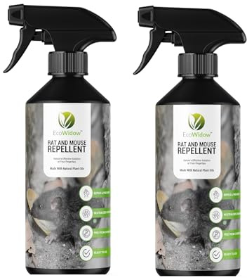 EcoWidow Mouse Repellent Spray 500ml Mouse & Rat Repellent Outdoor and Indoors - Natural Peppermint Oil Spray - Peppermint Oil Rat Repellent Alternative to Mouse Poison & Mice Poison (2)