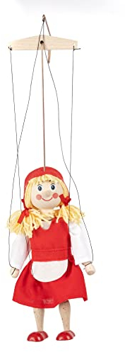 Marionette Märchenfigur Handpuppe Kleine rote Reithaube 20 cm, Ideal für Puppentheatre und Rollenspiele, für Kinder Baby Jungen Mädchen
