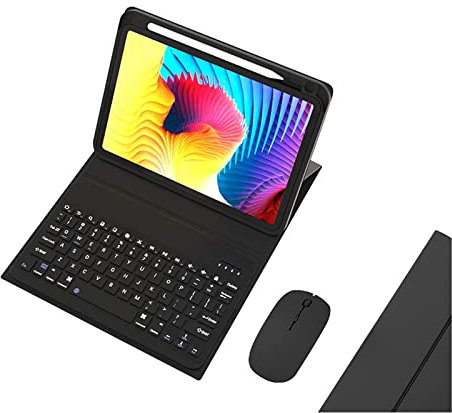 ZKAIAI Clavier Coque avec Souris pour iPad 6eme Generation 2018/ iPad 5eme Generation 2017 9.7, iPad Air 2/1, iPad Pro 9.7, Étui Housse Keyboard Bluetooth Amovible avec Fente pour Stylo, Noir