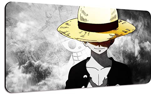 SIASYDF Anime Mouse Pad, Extended Large Anime Luffy Mousepad for Home Office, Non-Slip Rubber Base with Stitched Edges Gaming Mouse Mat for Computer Keyboard and Laptop