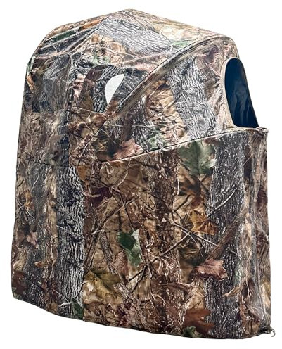 Hunting Blinds Ground with Carrying Bag,Camouflage Hunting Blind with See Through Window,1-Person Pop Up Ground Chair Blind,Lightweight Portable Ultra Durable Hunting Chair Tent for Deer Turkey