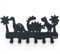 Mevsim Store Kindergarderobe - Kinderzimmer - 6 Haken - 42x21 cm - Dinosaurier - Garderobe zum Aufhängen - Metall - Mat Schwarz - Wandgarderobe - Mit Halterungen