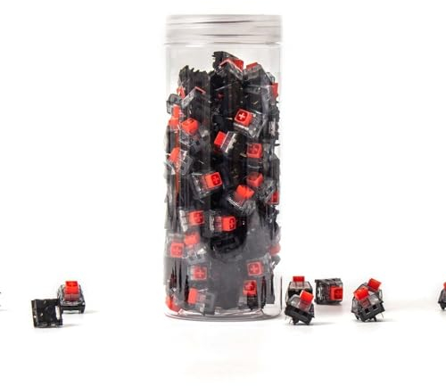 DucKey Kailh Box V2 Switch, White Clicky/Brown Tactile/Red Linear 5Pin MX Switch for Mechanical Keyboard (Color : Red, Size : 90PSC)