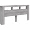 vidaXL Tête de Lit à LED, Accessoire de Lit, Tête de Cadre de Lit, Meuble de Chambre à Coucher, Sonoma Gris 200x18,5x103,5 cm Bois Ingénierie
